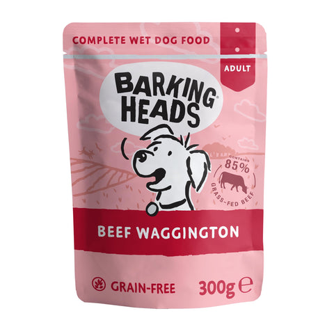 Barking Heads Wet Dog Food - Beef Waggington - No Artificial Flavours - Grain-Free Recipe (10 x 300 g)