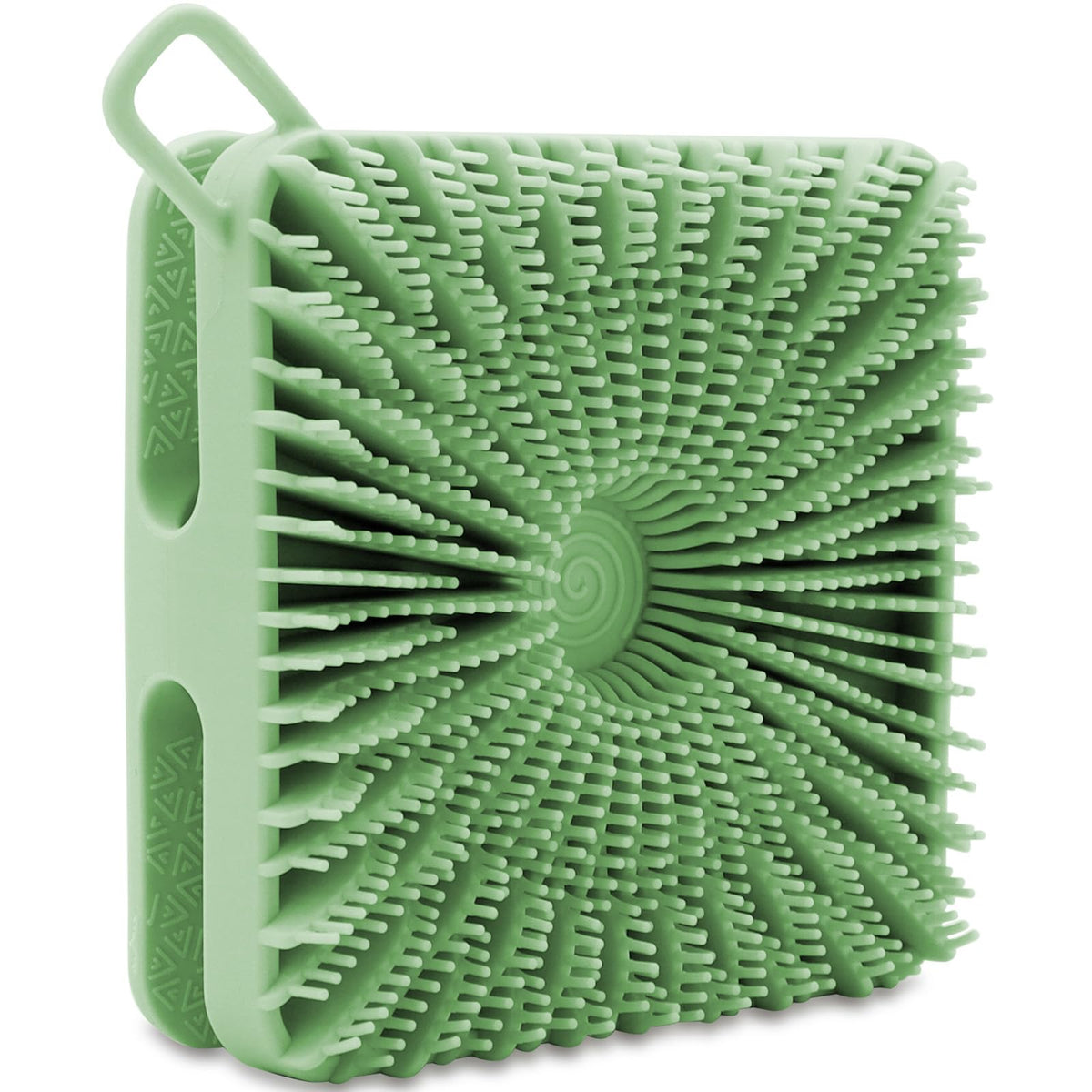 Silicone Body Scrubber, Silicone Loofah Double-Sided Body Brush,Silicone Shower Scrubber and Scalp Massager Shampoo Brush for Sensitive Kids Women Men All Kinds of Skin (1PCS Grass Green)