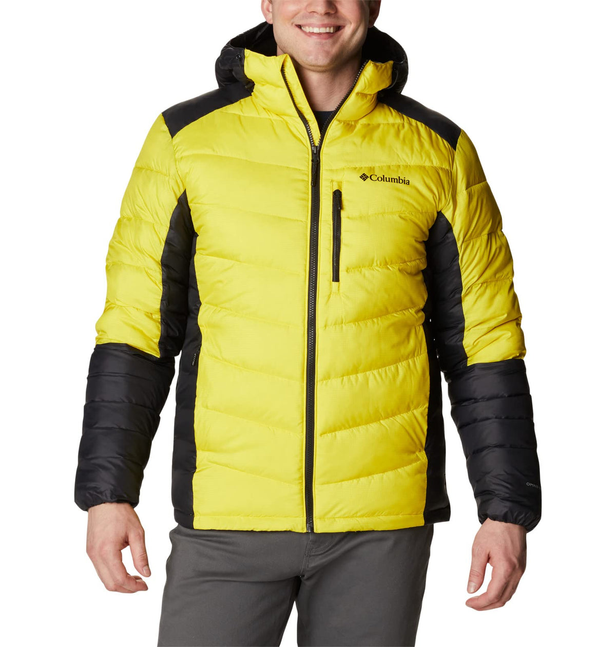 Columbia Men's Labyrinth Loop Hooded Jacket, Laser Lemon/Black, X-Large