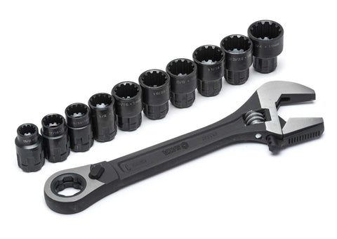 Sata 11pc X6 Pass Thru Adjustable Wrench Set - Black Edition