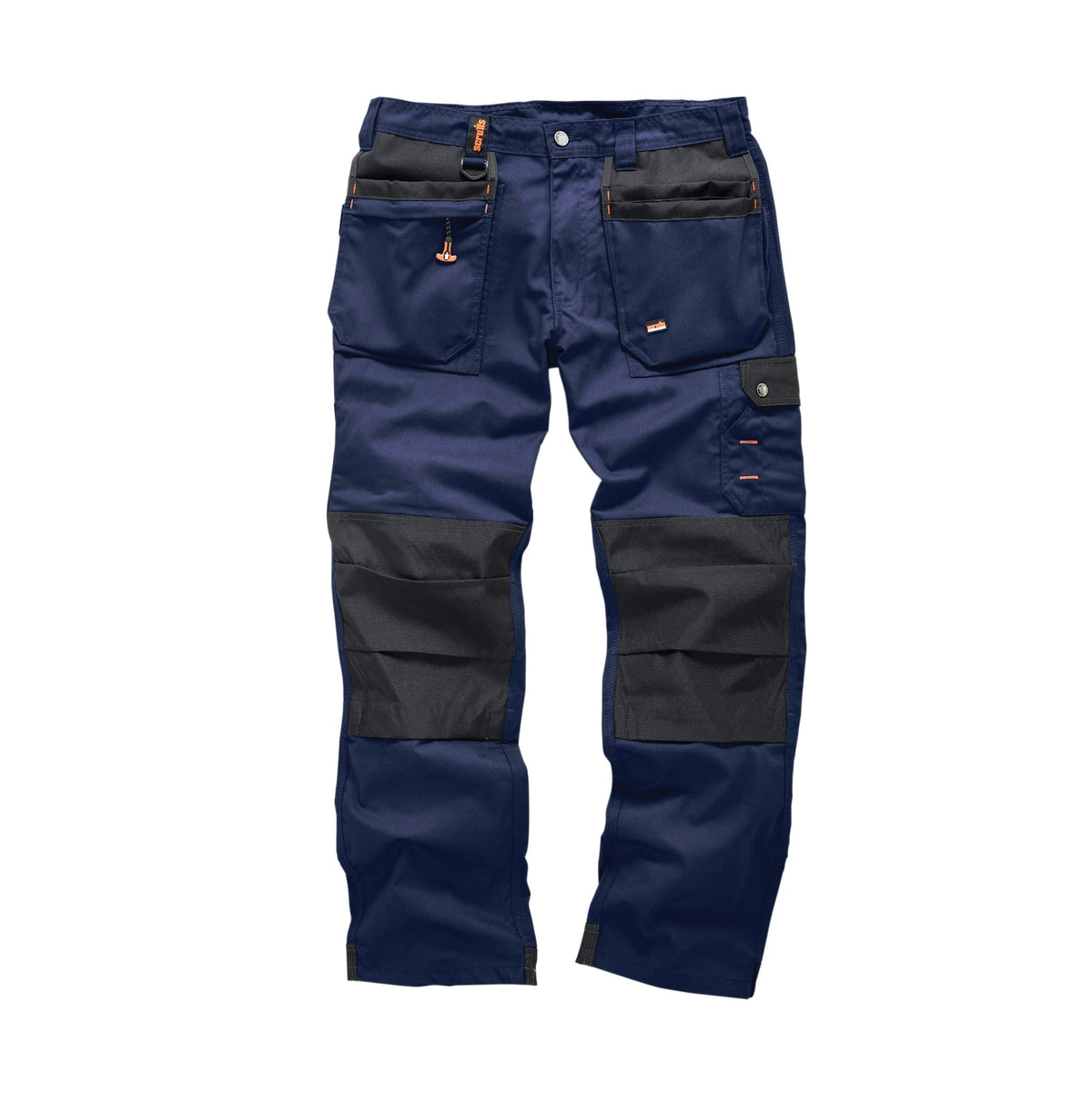 Scruffs Worker Plus Black, Graphite Grey or Navy Work Trousers Hardwearing Trade Combat Cargo Men's Kneepad Workwear Pants (36" Waist x Regular Leg, Navy)