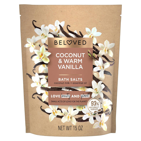 Love Beauty And Planet, Beloved Coconut & Warm Vanilla, Bath Salts, Coconut Milk + Essential Oil, Vegan, Ethically Sourced, Natural Coconut Oil