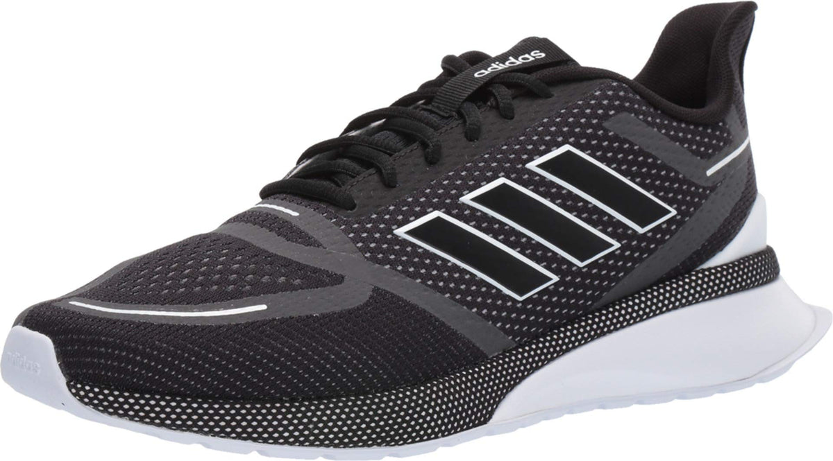 adidas Men's Nova Running Shoe, Black/Black/White, 12 M US