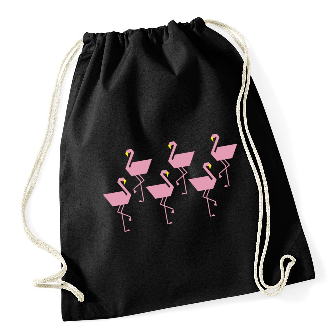 Hippowarehouse Pixel Flamingo Drawstring Cotton School Gym Bag 37cm x 46cm, 12 litres