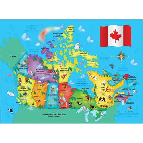 MasterPieces Explorer Kids - Canadian Map - 60 Piece Kids Puzzle
