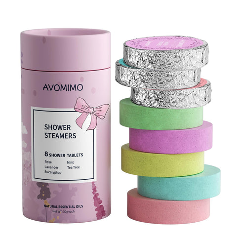 ASILA Shower Steamers Aromatherapy Christmas Gifts for Women 8 Pack, Shower Bath Bombs with Essential Oil for Self Care, Birthday Gifts for Mom Lover (8 PCS)