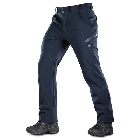 M-Tac Winter Tactical Pants for Men Softshell Insulated Fleece Lined Cargo Pants (Navy Blue, M)