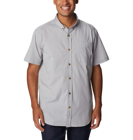 Columbia Men's Rapid Rivers II Short Sleeve Shirt, Columbia Grey Stripe, Large
