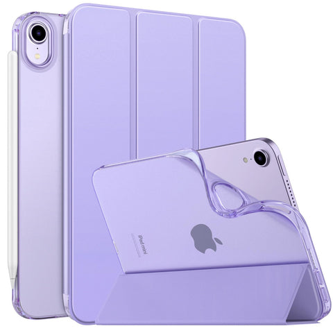 MoKo Case Fit New iPad Mini 7 (A17 Pro) 2024, iPad Mini 6th Generation Case 2021 (8.3-inch), iPad Mini 6 Case, Soft TPU Translucent Frosted Back Cover Case for iPad Mini 7th, Lilac