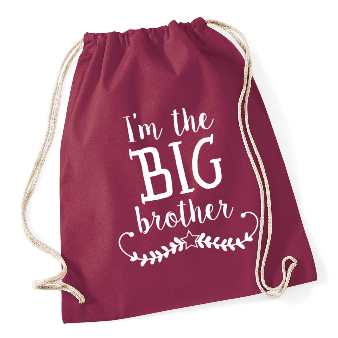 Hippowarehouse I'm the big brother Drawstring Cotton School Gym Kid Bag Sack 37cm x 46cm, 12 litres