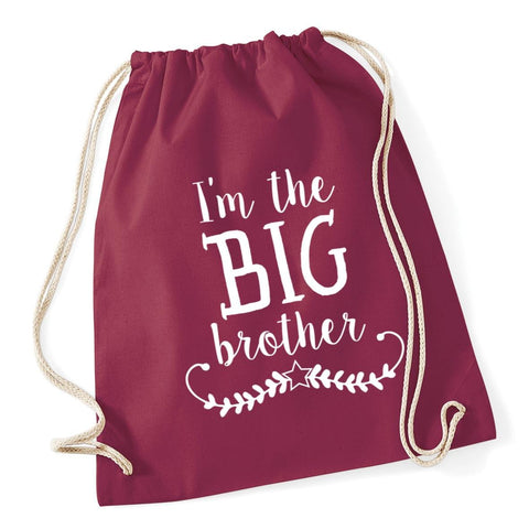 Hippowarehouse I'm the big brother Drawstring Cotton School Gym Kid Bag Sack 37cm x 46cm, 12 litres