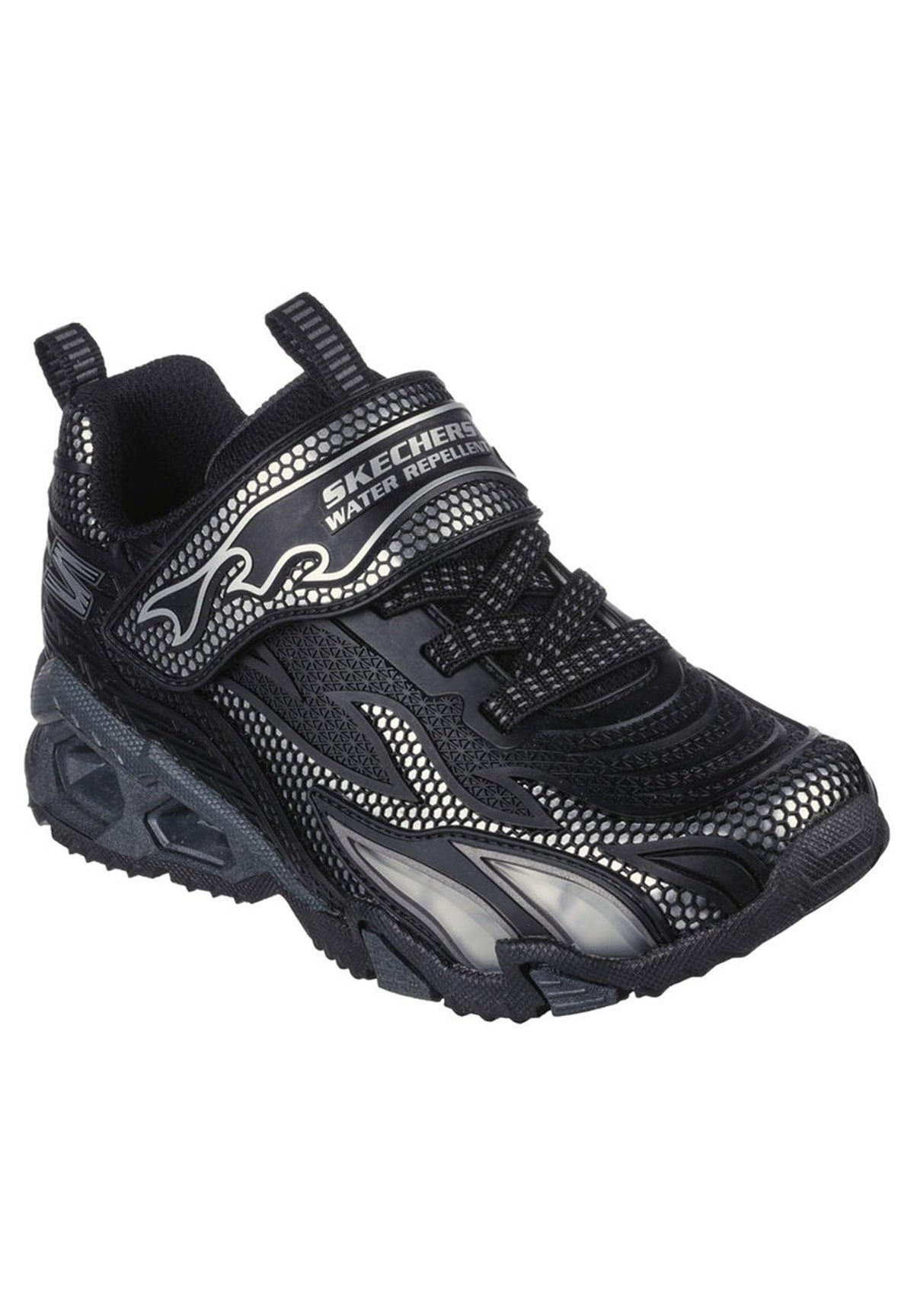 Skechers Kids Boy's Hydro Lights Sneaker, Black/Silver, 11.5 Little Kid