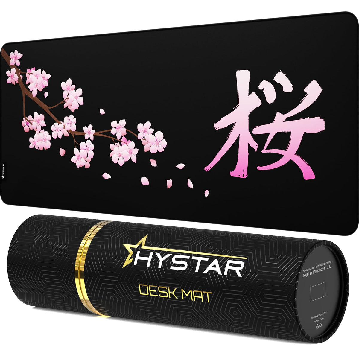 Hystar Extended Gaming Mouse Pad | XXXL 45" x 20" | 5mm Thick, Waterproof Surface, Smooth Polyester Fabric, and Natural Rubber Base | Blossom