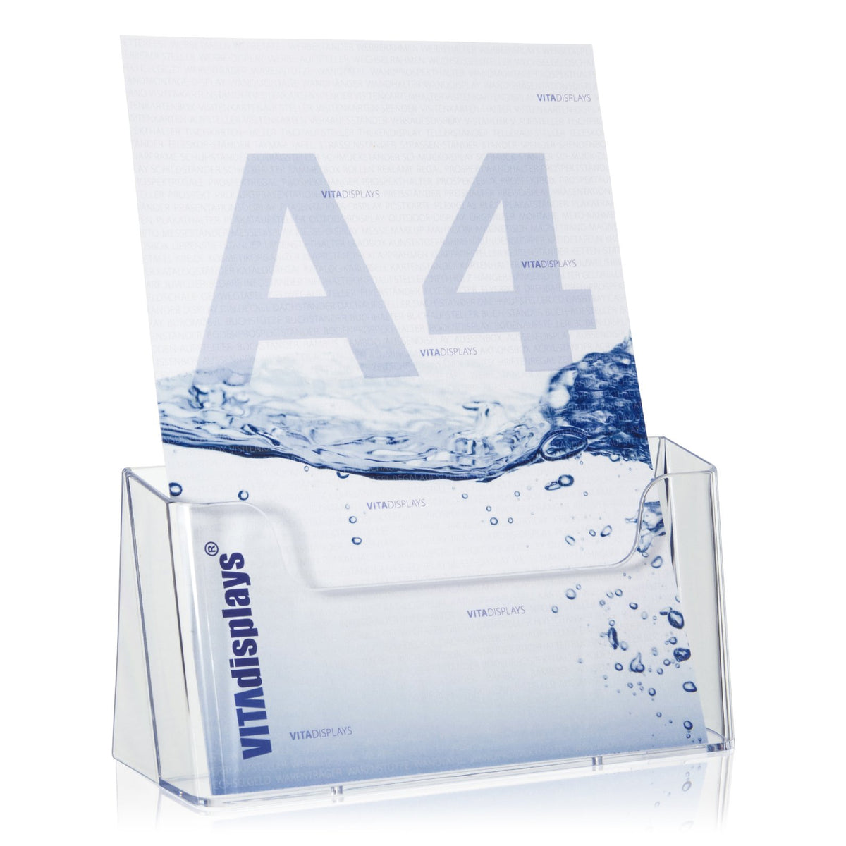 VITAdisplays Table Brochure Stand Flyer Stand Brochure Holder Transparent DIN A4
