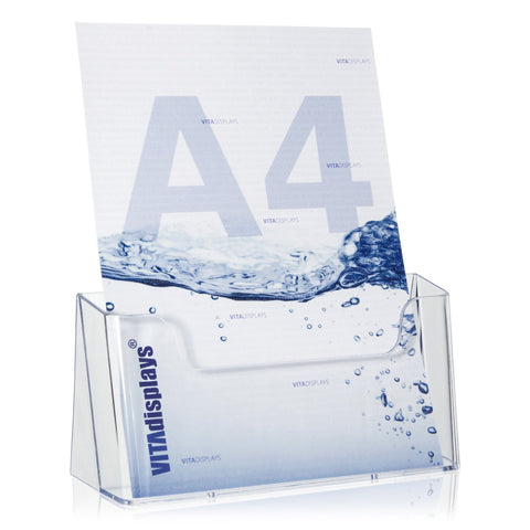 VITAdisplays Table Brochure Stand Flyer Stand Brochure Holder Transparent DIN A4