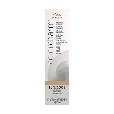WELLA colorcharm Permanent Gel Haircolor, With Long Lasting Gelfus Technology, For Gray Coverage, 10N Satin Blonde, 2 oz
