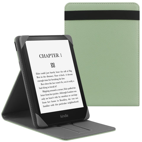 HoYiXi Universal Case for 7" Paperwhite/Colorsoft/Signature Edition 2024 Compatible 6"-6.8" Paperwhite/Kobo Clara HD/PocketBook/Tolino/Sony Leather Stand Case for 6-6.8"ebook Reader,Green