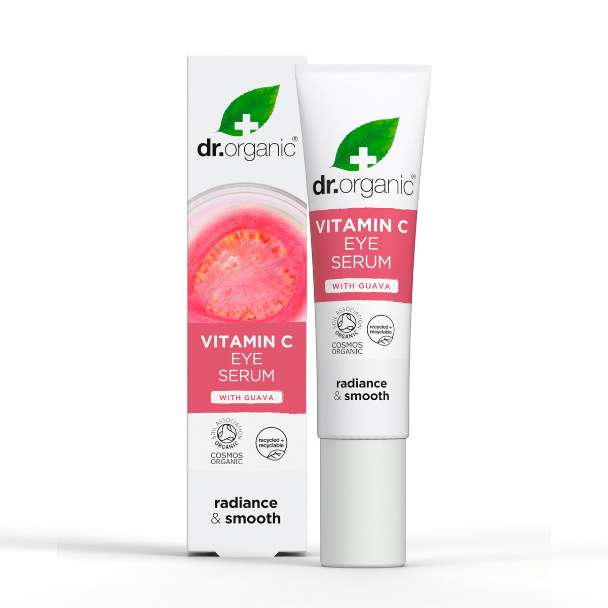 Dr Organic Guava Eye Serum, Vitamin C, Brightening, Mens, Womens, Natural, Vegan, Cruelty-Free, Paraben & SLS-Free, Organic, 15ml, Packaging may vary