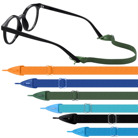 Oudain 6 Pack Kids Eyeglass Strap Adjustable Glasses Strap Kid Eyeglass Strap Eyeglass Band Sports Glasses Strap (Cool Color)