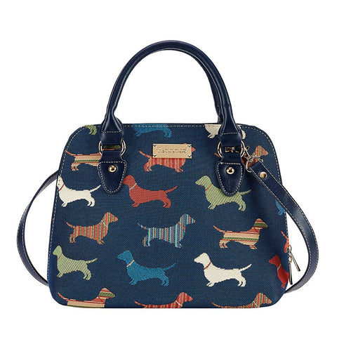 Signare Tapestry Handbags Shoulder bag and Crossbody Bags for Women with Animal Designs (Dachshund, CONV-DACH)