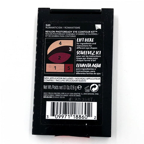 REVLON PhotoReady Eye Contour Kit, Eyeshadow Palette with 5 Wet/Dry Shades & Double-Ended Brush Applicator, Romanticism (540), 0.1oz - Pack of 2