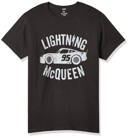 Disney Men's Cars 3 Lightning McQueen Graphic T-Shirt, Charcoal, 3X-Large