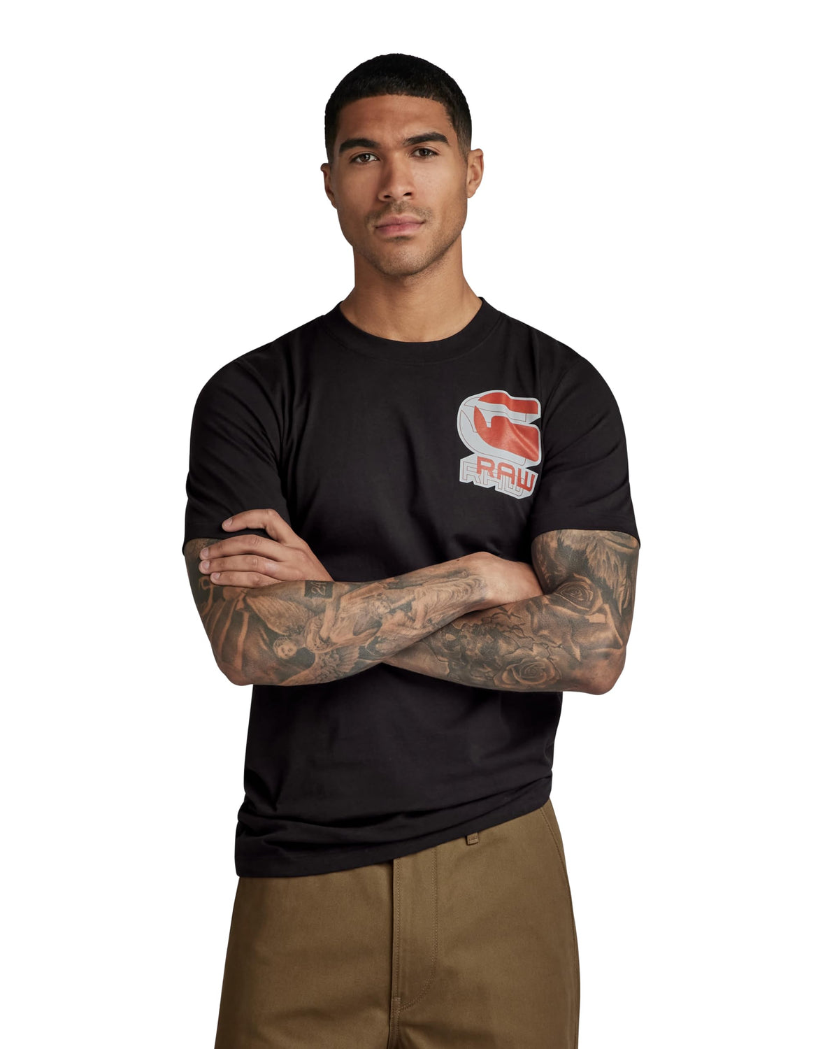 G-Star Raw Men's Shadow Gr Short Sleeve T-Shirt, Dark Black