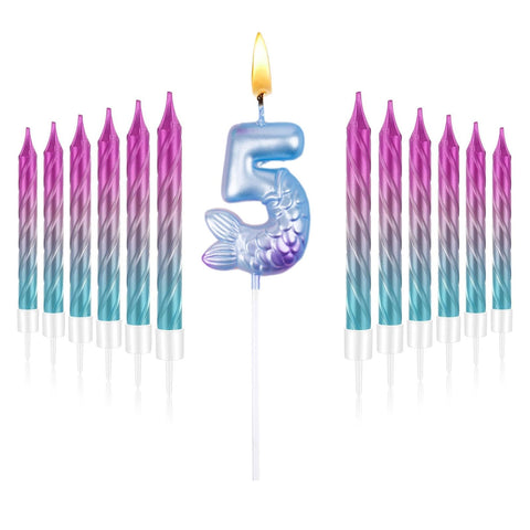 Bolosa Birthday Candles Number 5 Mermaid+