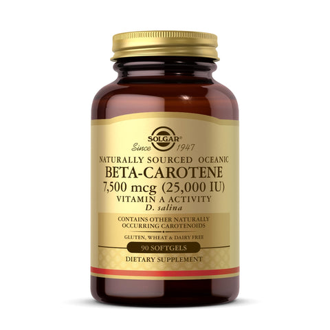 Solgar Oceanic Beta-Carotene 25,000 IU - 90 Softgels - Potent Antioxidant - 100% Natural Pro-Vitamin A - Gluten Free, Dairy Free - 90 Servings