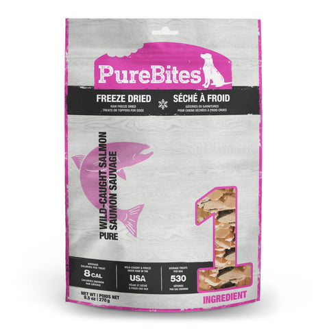 PureBites Salmon Freeze Dried Dog Treats, 9.5Oz | 270G - Super Value Size