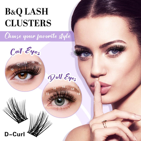 Lash Clusters 208 PCS Cluster Lashes Individual Lashes B28 Eyelash Extensions 10-18mm DIY Lash Extensions D Curl Volume Wispy Soft Comfortable Band False Lashes (D-10-18MIX,B28)