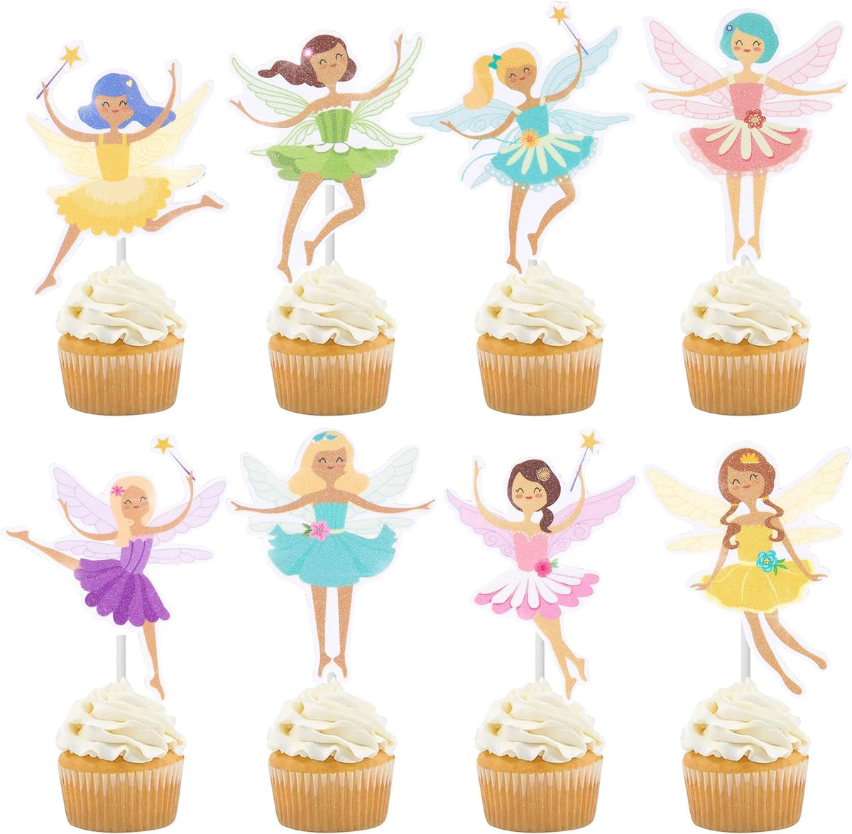 24 x Fairy Decoration Cake Topper Fairy for Girls, Birthday Parties, Snacks, Baby Shower
