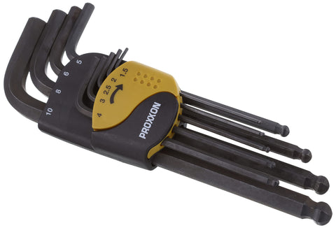 Proxxon 23946 Allen Key Set for Hexagon Socket Screws 1.5-10 mm Set of 9