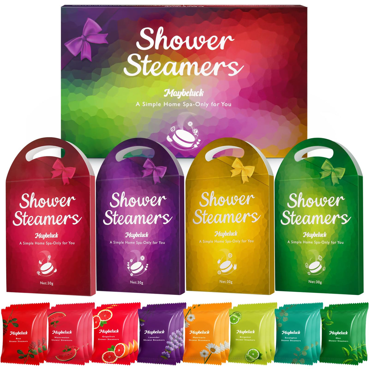 Maybeluck Shower Steamers Aromatherapy, 24 Packs Birthday Gifts for Women, Gifts for Mom, Stress Relief, Shower Bombs with Essential Oil, Mothers Day Gifts for Mom from Daughter