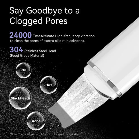 Skin Scrubber, ANLAN Ultrasonic EMS Ion Exfoliating Device Face Cleanser and Blackhead Remover Pores Cleaning Wrinkle Remover Comedone Extractor Skin Care With 4 Modes USB Rechargeable