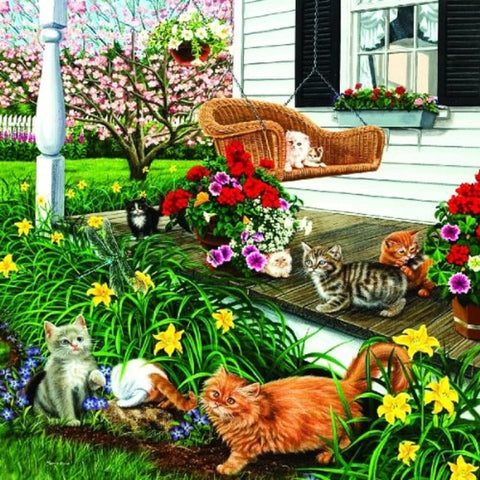 SUNSOUT INC - in The Swing of It - 500 pc Jigsaw Puzzle by Artist: Higgins Bond - Finished Size 19" x 19" - MPN# 75449