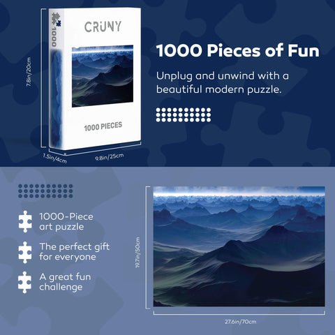 Cruny Puzzle for Adults 1000 Pieces - Jigsaw Puzzle 1000 Pieces Adult Ideal on a Puzzle Mat or Puzzle Board - Relaxing Adult Jigsaw Puzzles 1000 Pieces & Great 1000 Piece Puzzles for Adults (Valley)
