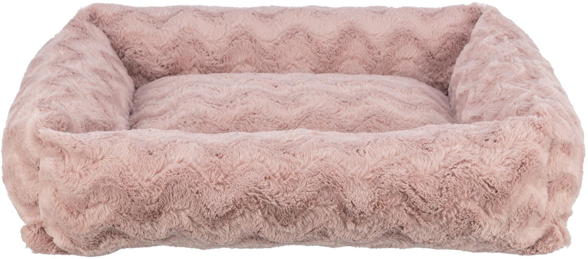 TRIXIE Orthopaedic Vital Loki Dog Bed 65 × 50 cm in pink dog cushion with memory foam - dog basket for small dogs - joint-friendly and relieving - 37936