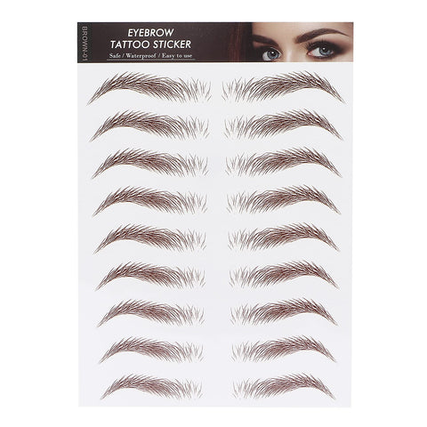 6D Eyebrow Tattoo Sticker Professional Waterproof Eyebrow Transfer Sticker Eyebrow Makeup Tool for Women and Girls (Brown)(BROWN-01)
