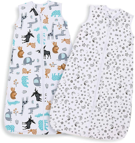 Lictin Baby Sleeping Bag 0.5 Tog - Baby Wearable Blanket Sleeping Sack Baby 2pcs Baby Swaddle Sack Blanket Sack with Adjustable Length 90-110cm for Infant Toddler 18 to 36 Months