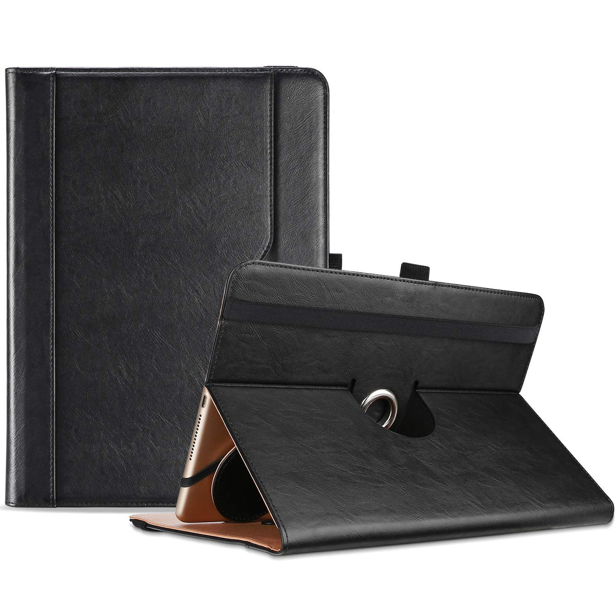 ProCase 9" 9.7" 10" 10.1" Inch Tablet Case Universal, Protective Cover Stand Folio Case for 9-10.1 Inch Android Touchscreen Tablet, with 360 Degree Rotatable Kickstand -Black