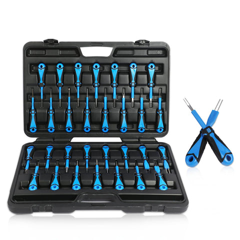 KAISAL 30PCS Terminal Removal Tool Kit Automotive Electrical Pin Removal Set Car Wire Connectors Terminal Release Tool Pin Extractor Depinning Tool Update Terminal Ejector Kit