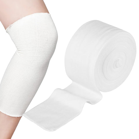 Tubular Elastic Bandage Size D Support Bandages Washable Reusable First Aid Gauze Dressing for Arms Lower Legs Sports 7.5CM x 8M