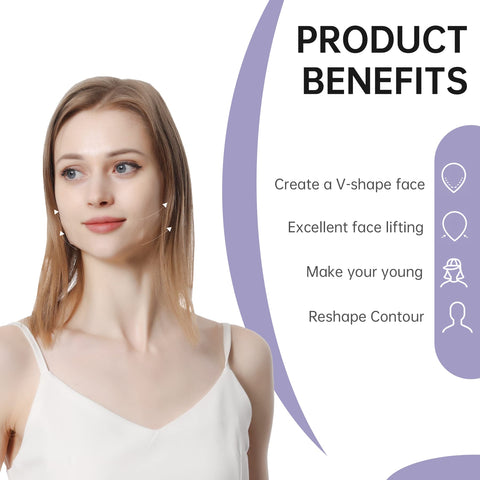 Face Lifting Tape, Ultra-Thin Invisible Face Lift Sticker Face Tape for Instant Face, Hiding Facial Neck Wrinkles V-face Tightening Lifting Saggy Skin 8 Bands 40 Tapes