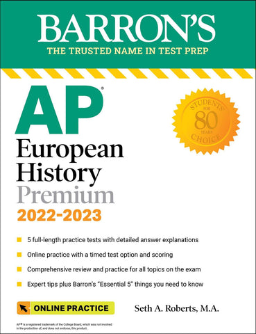Barron's Ap European History: Premium 2022-2023: With Online Practice (Barron's Ap Test Prep)