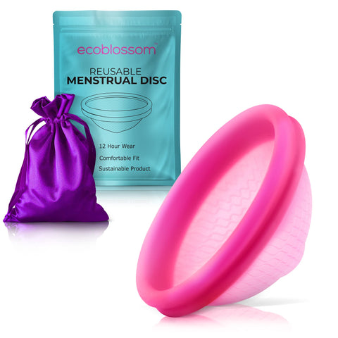 Ecoblossom Reusable Menstrual Disc - Large Menstrual Cup - Soft Period Disc for Women Designed with Flexible, Medical-Grade Silicone Period Cup (Large, Rose)