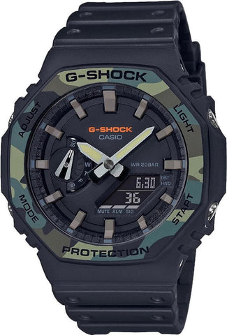 Casio Unisex 45.00mm Quartz Watch with Black Analogue dial and Black Resin Strap GA-2100SU-1AER