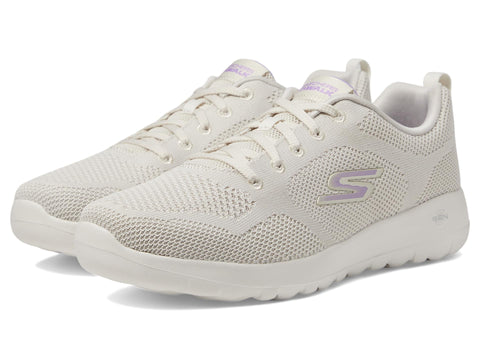 Skechers Women's Go Walk Joy Violet Sneaker, Natural/Purple, 7