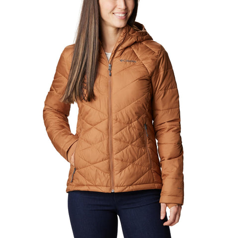 Columbia Women's Heavenly Hooded Puffer Jacket, Camel Brown, M