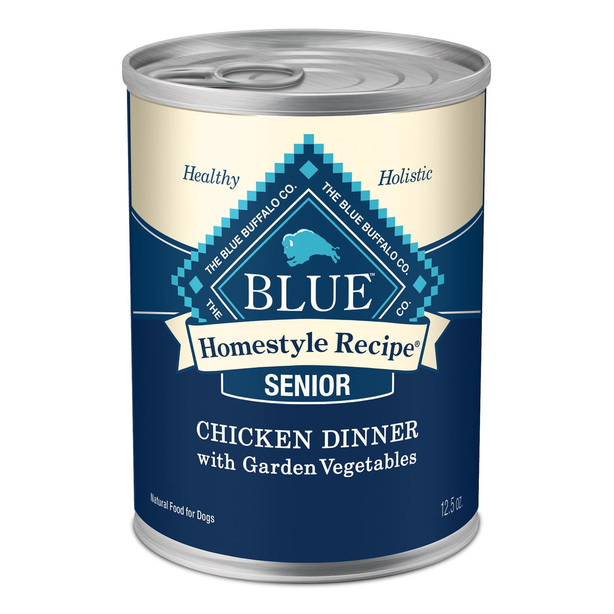 Blue Buffalo Homestyle Recipe Natural Senior Wet Dog Food, Chicken 12.5-oz can (Pack of 12)